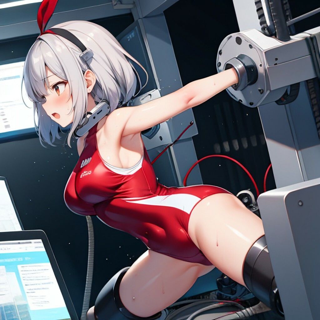 サンプル画像3:機械拘束な競泳水着風美少女さん(ほげふが) [d_632219]