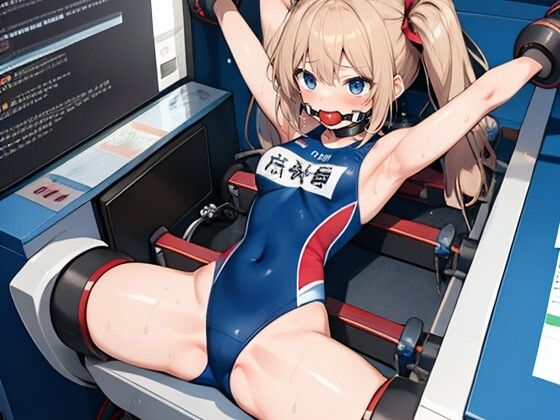 機械拘束な競泳水着風美少女さん【ほげふが】
