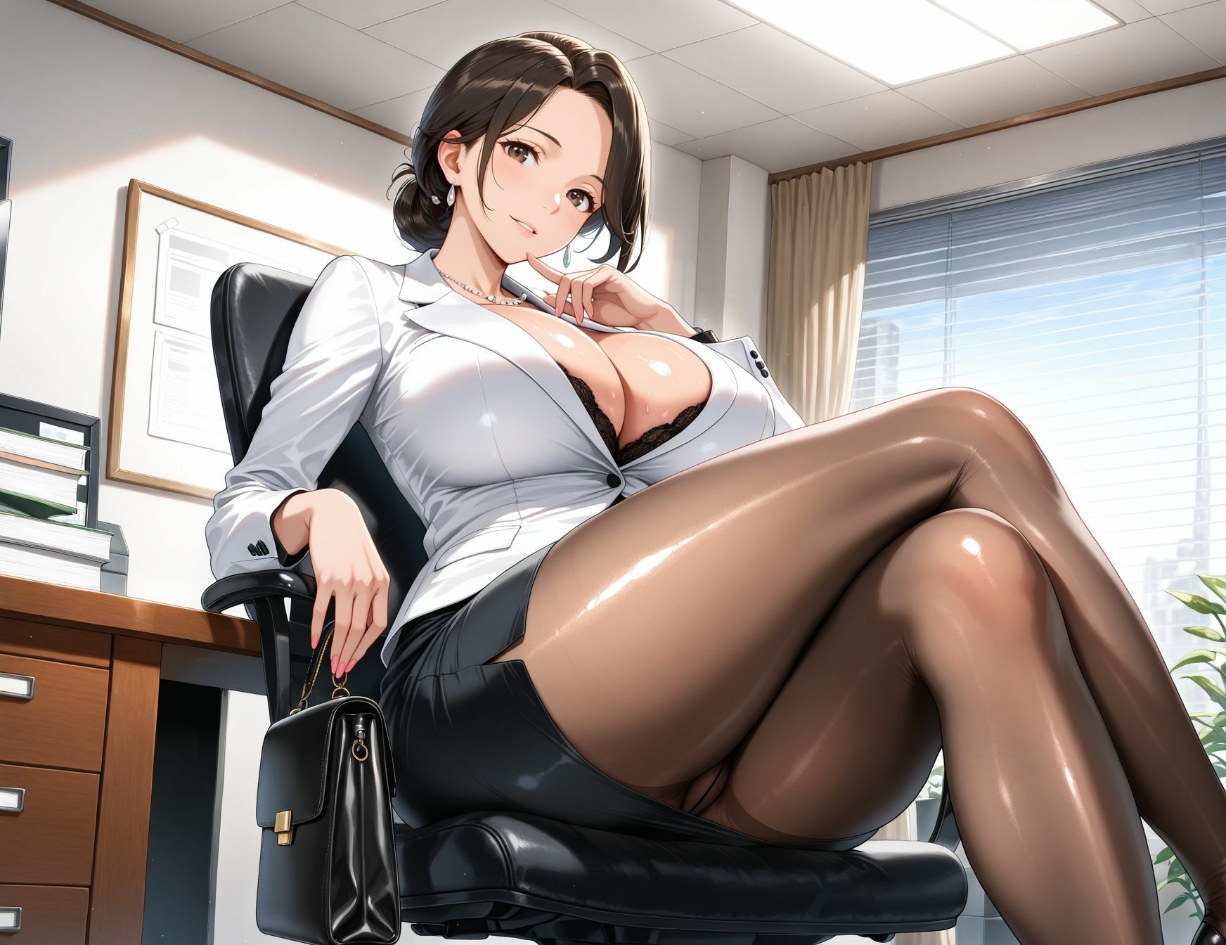 サンプル画像2:経理部の人妻 仕事では厳しいがベッドでは獣に(ヌけるイラスト出版社) [d_632300]