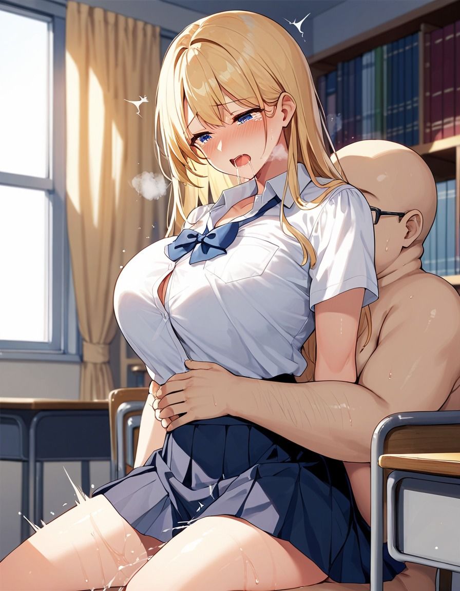 サンプル画像6:淫乱すぎて校内で性指導を受ける爆乳金髪女子校生(欲情ラボ) [d_632364]