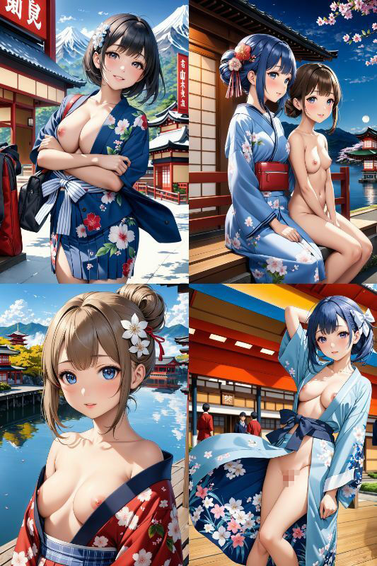 和服美少女の野外ヌード大全集!浴衣、着物がはだけて大胆露出!【1024x1536高画質サイズ!美麗画像厳選200枚以上!】 画像8