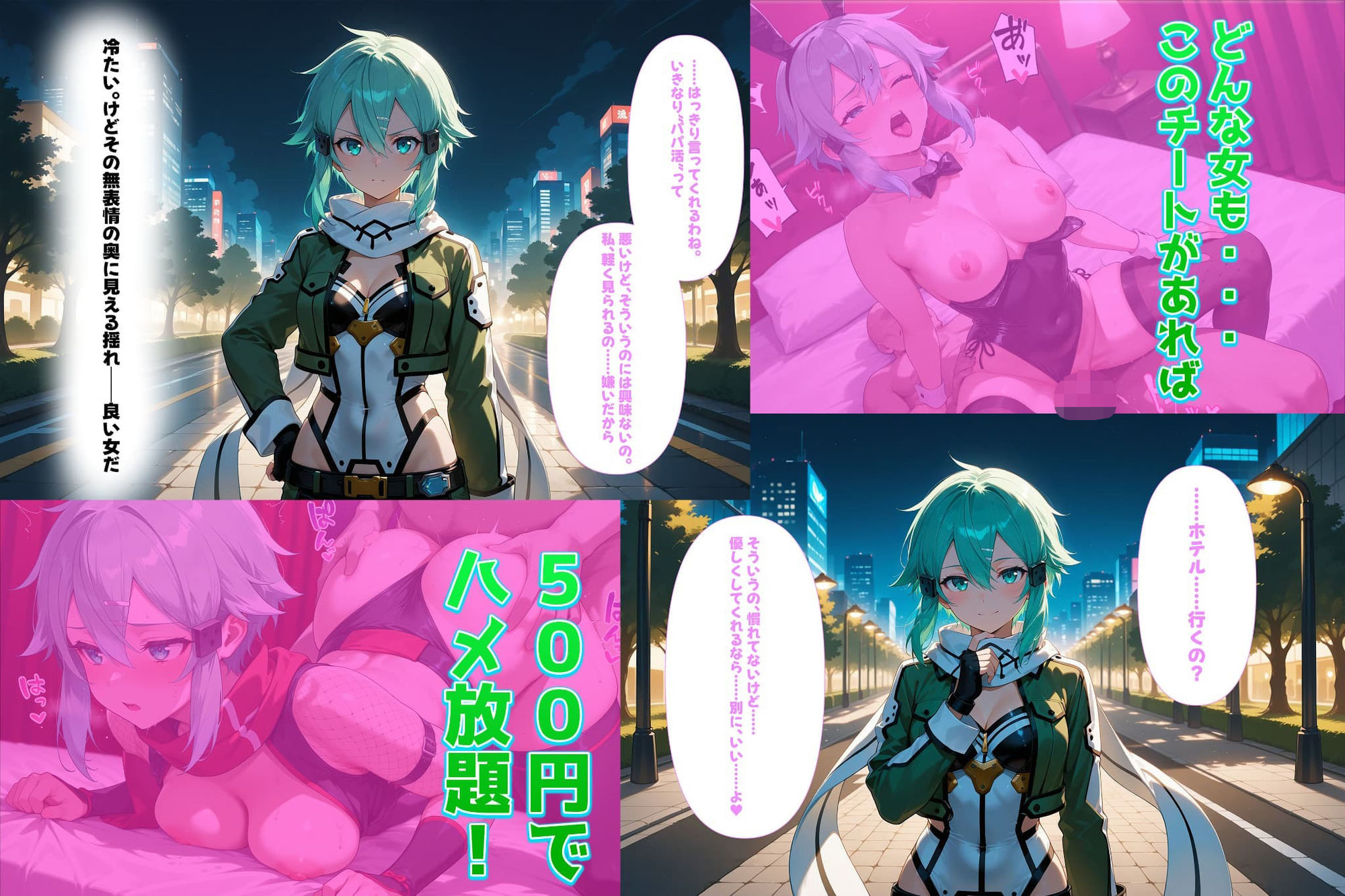 サンプル画像1:500円でパパ活確定チート〜ワンコインで美少女と即ラブホ！中出し孕ませ確定援交〜［シ●ン編］［S●O］［ソ●ドア●トオ●ライン］［CG500枚］(あいらん堂) [d_632561]