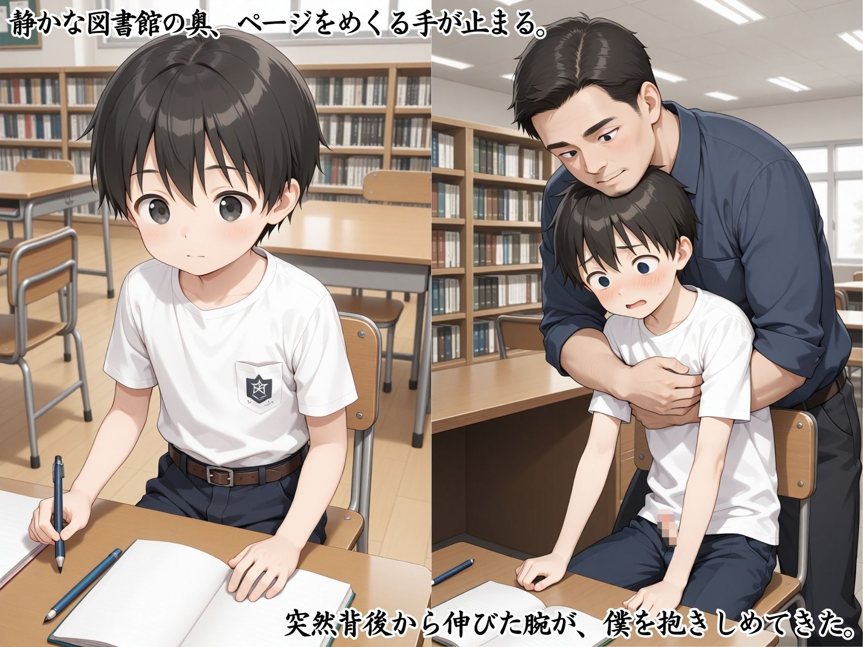 誰もいない放課後、静寂の図書館で僕は先生に犯◯れた。 ショタism エロ画像3