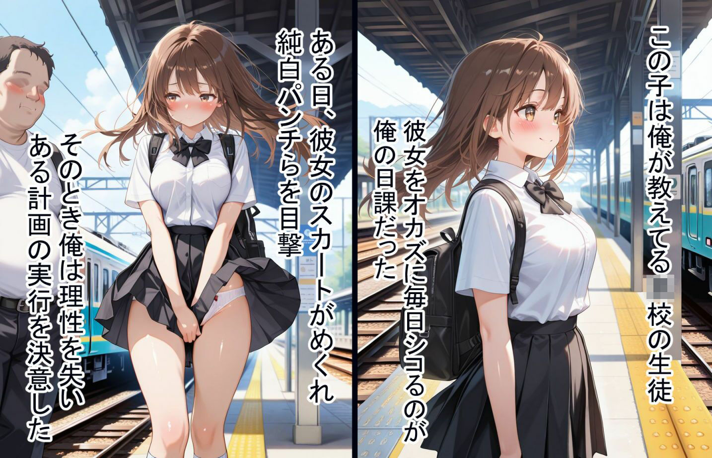 サンプル画像1:清楚JK睡眠レ〇プ事件(AIおぱいん屋) [d_632962]