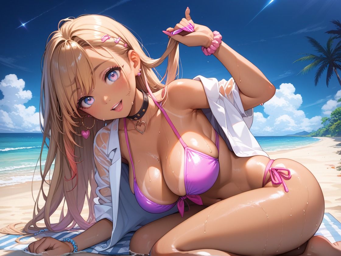 エロカワ爆乳日焼けギャルビーチで大乱交_0