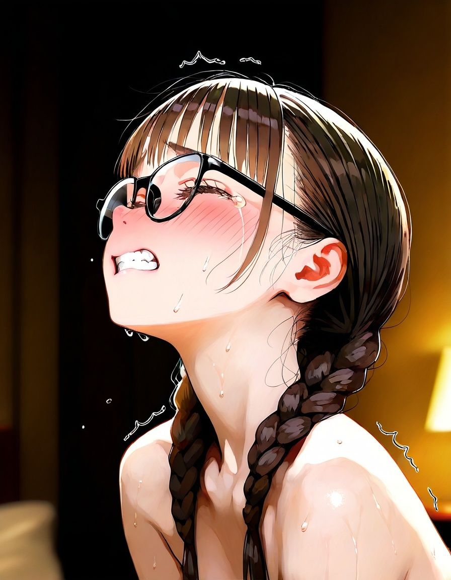 サンプル画像3:美少女イキ顔図鑑（1）『ムリヤリ入れられフェラまでされるメガネ属性で三つ編みのちっぱい美少女えりなちゃんのイキ顔』(みこっちゃん出版) [d_633093]