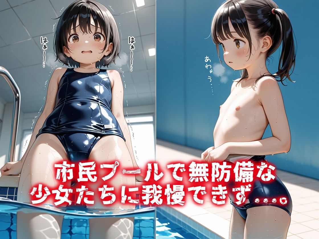 つるぺたスク水をレ〇プ～無垢な身体がプールサイドでおじさんに汚される～【種付け】【少女】【処女】【P368】1