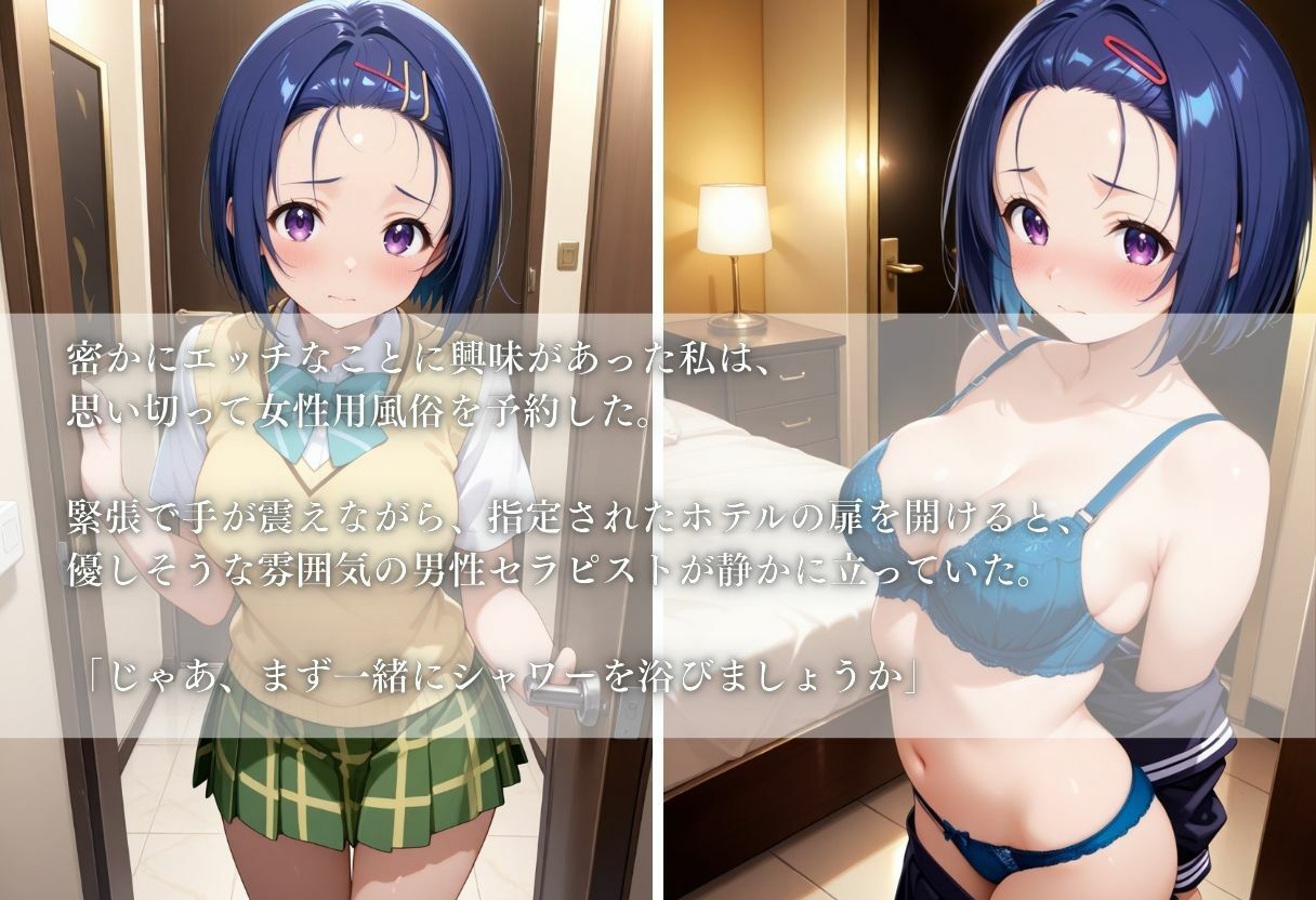 サンプル画像1:〜西蓮寺春奈〜初体験の女性用風俗が忘れられない快楽に(AI好きプロ) [d_633367]