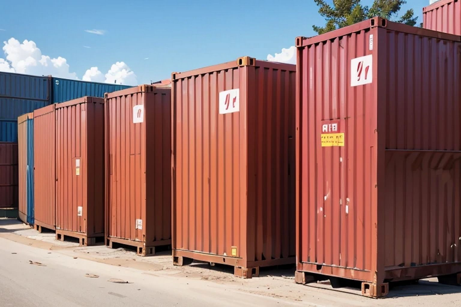 サンプル画像2:コンテナ集積場  背景素材(豊川内角) [d_633377]