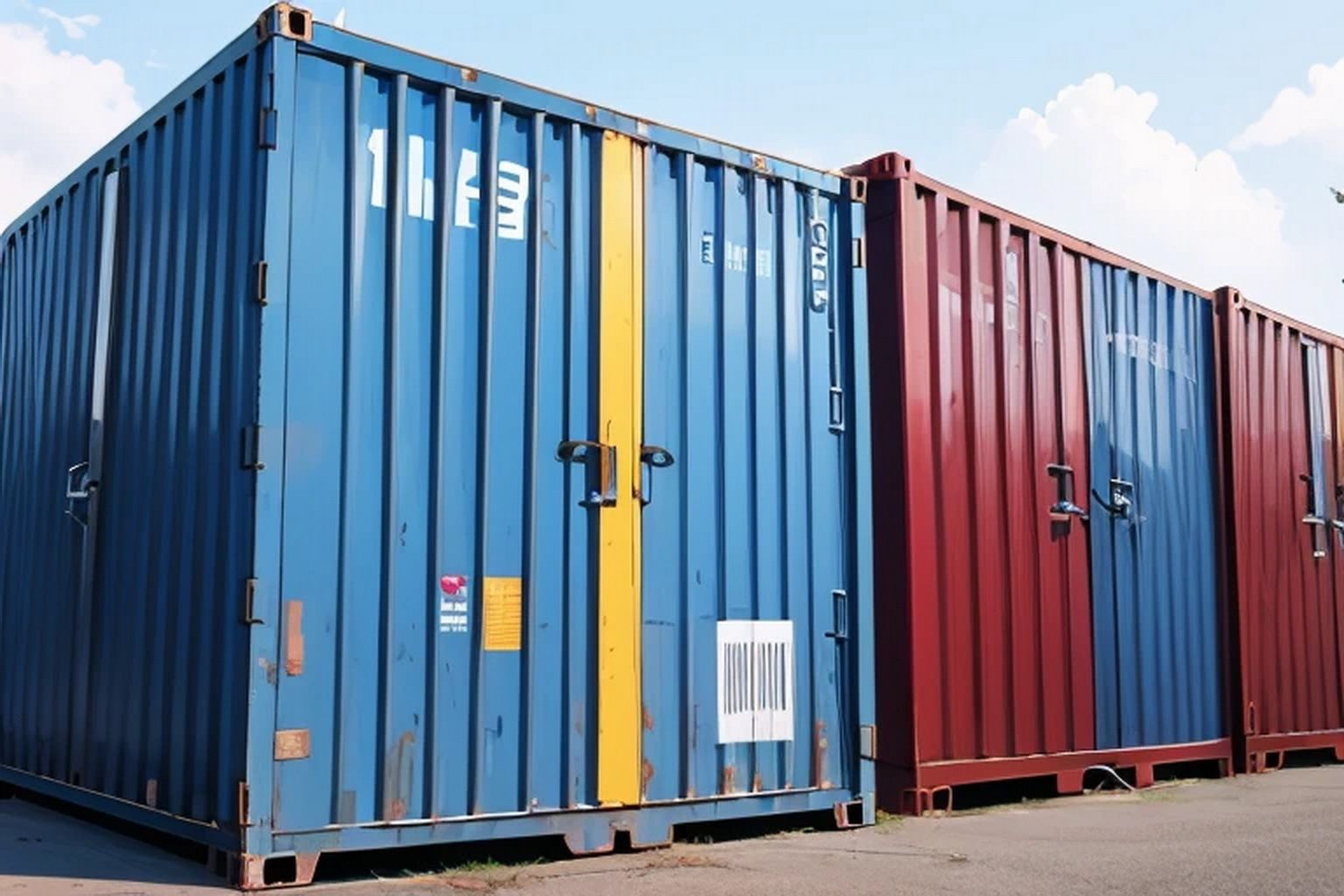 サンプル画像3:コンテナ集積場  背景素材(豊川内角) [d_633377]