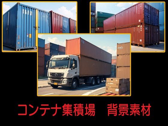 コンテナ集積場  背景素材