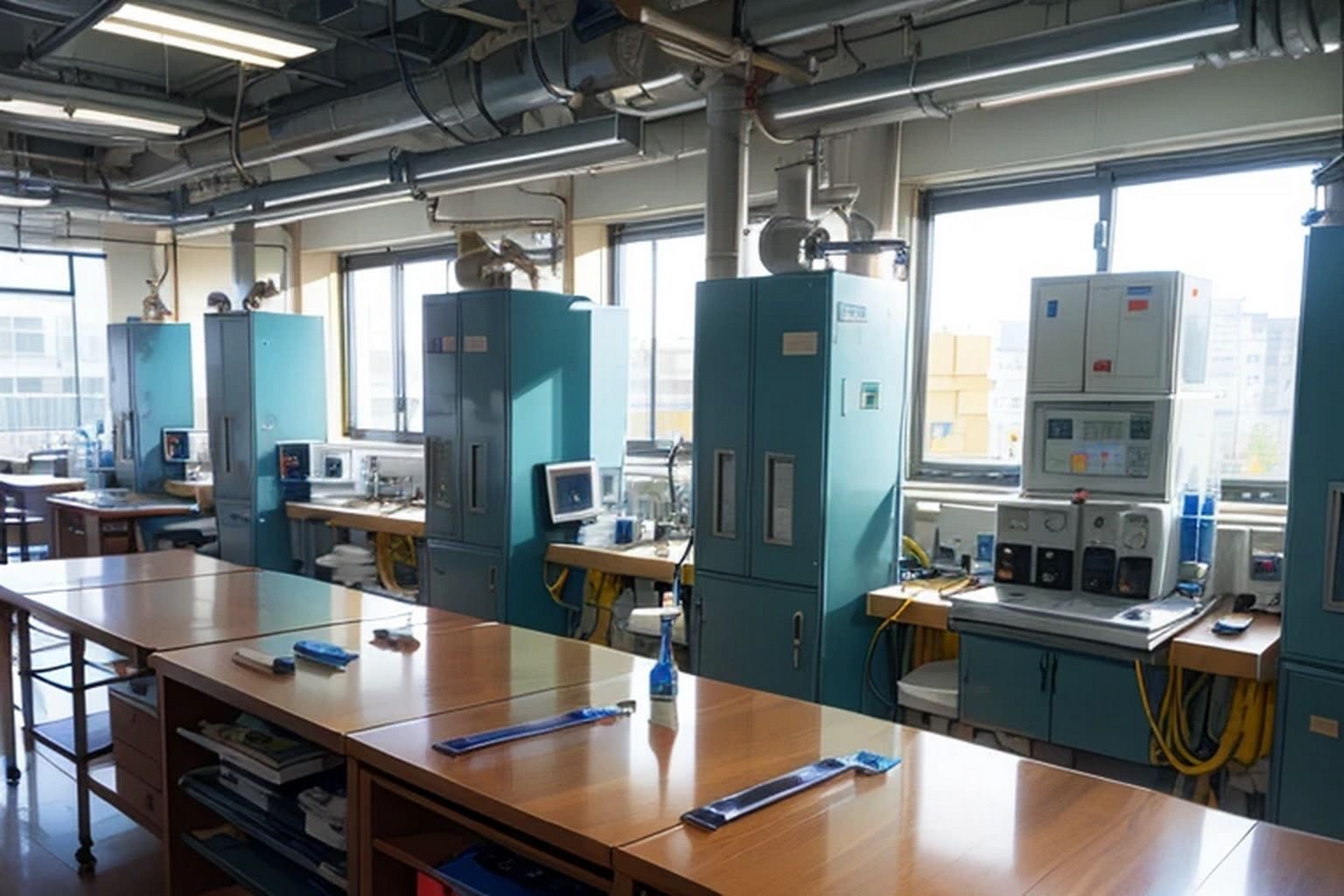 サンプル画像1:薬品研究室 背景素材(豊川内角) [d_633383]