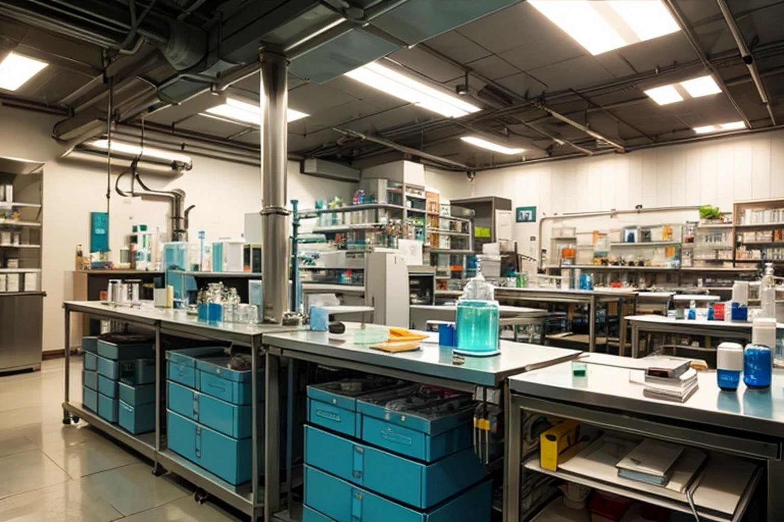 サンプル画像3:薬品研究室 背景素材(豊川内角) [d_633383]