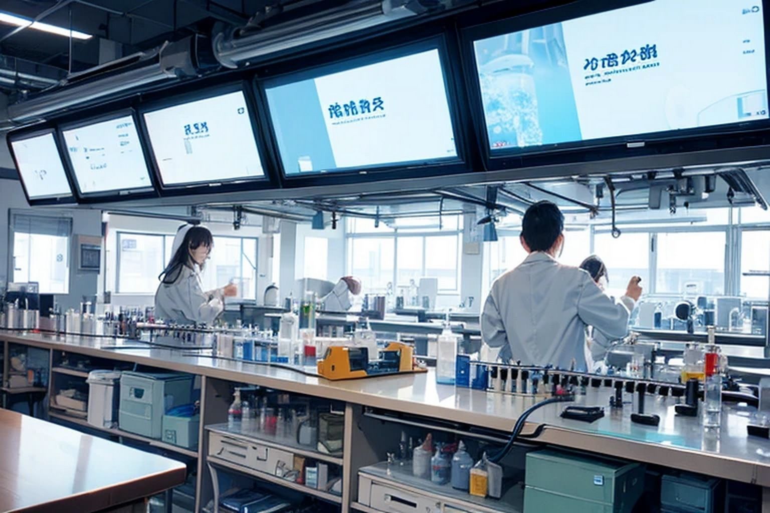 サンプル画像5:薬品研究室 背景素材(豊川内角) [d_633383]