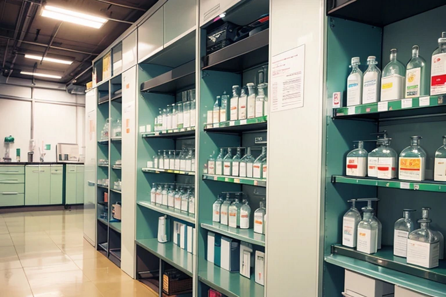 サンプル画像6:薬品研究室 背景素材(豊川内角) [d_633383]