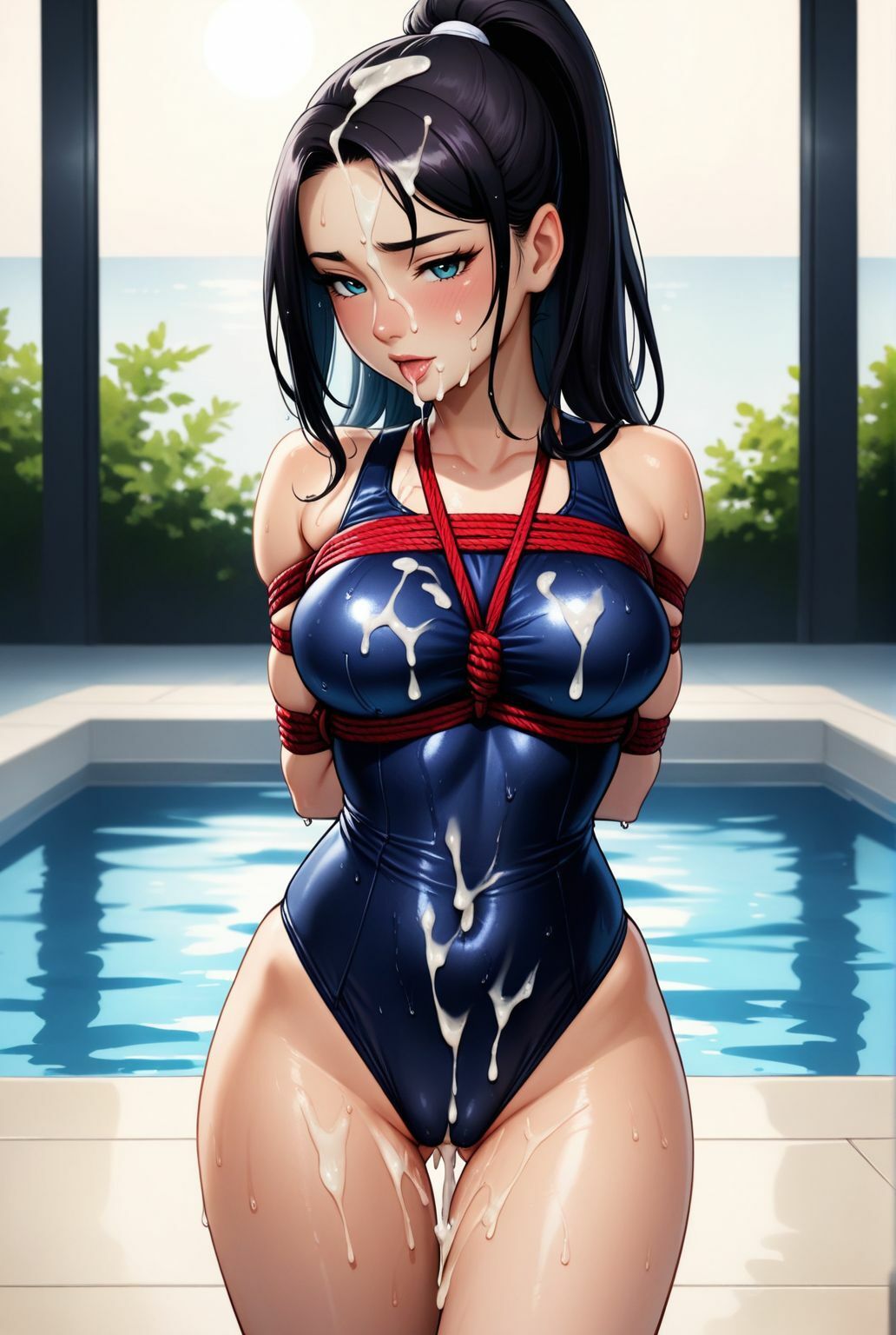 濡縄に囚われた人妻 ―蒼いプールで秘める悦び― 画像7