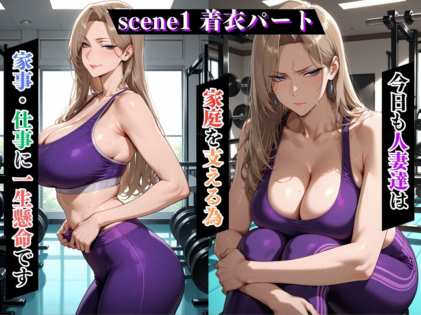 サンプル画像4:肉感人妻種付け〜強気なヨガトレーナーがアヘ顔晒して無様に絶頂〜(ワーテルLab) [d_633441]