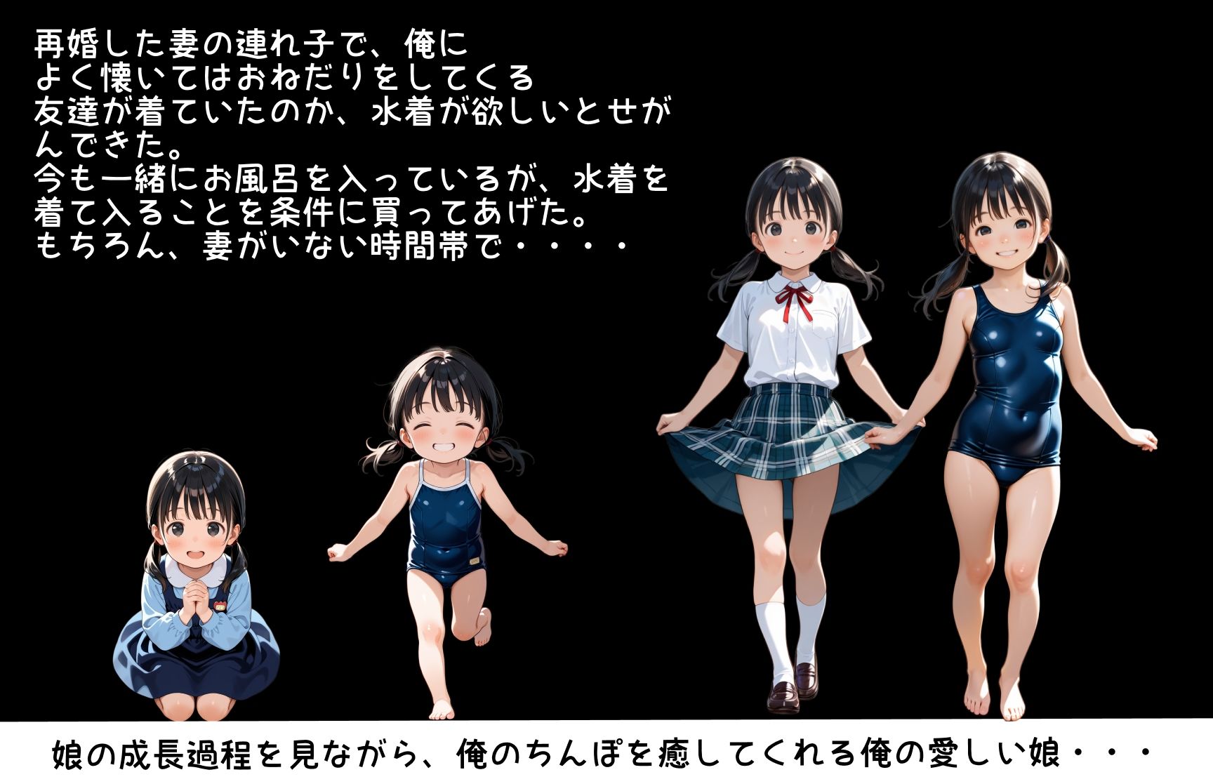 妻の連れ子に可愛い水着が欲しいとお願いされたので、お風呂で着ることを条件に買ってあげた1