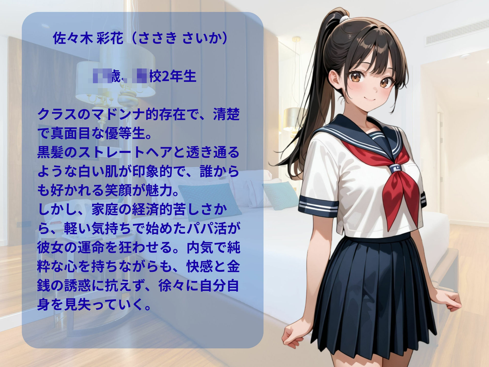 サンプル画像1:清楚な女子校生がパパ活に堕ちる瞬間(パンプキンちゃん) [d_633484]