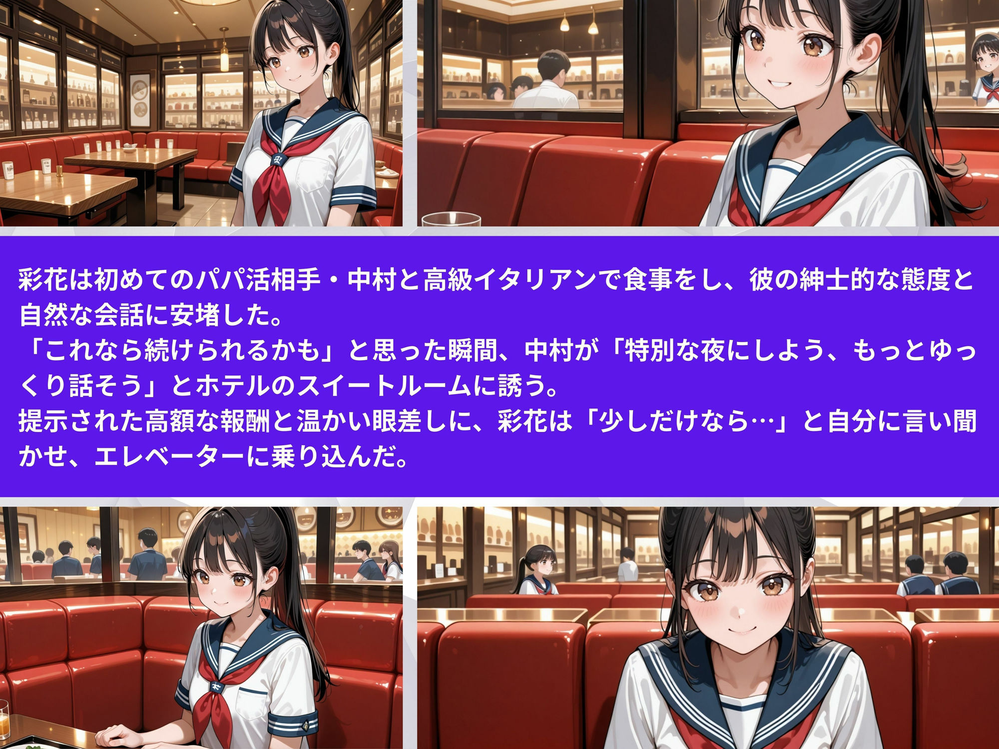 サンプル画像2:清楚な女子校生がパパ活に堕ちる瞬間(パンプキンちゃん) [d_633484]