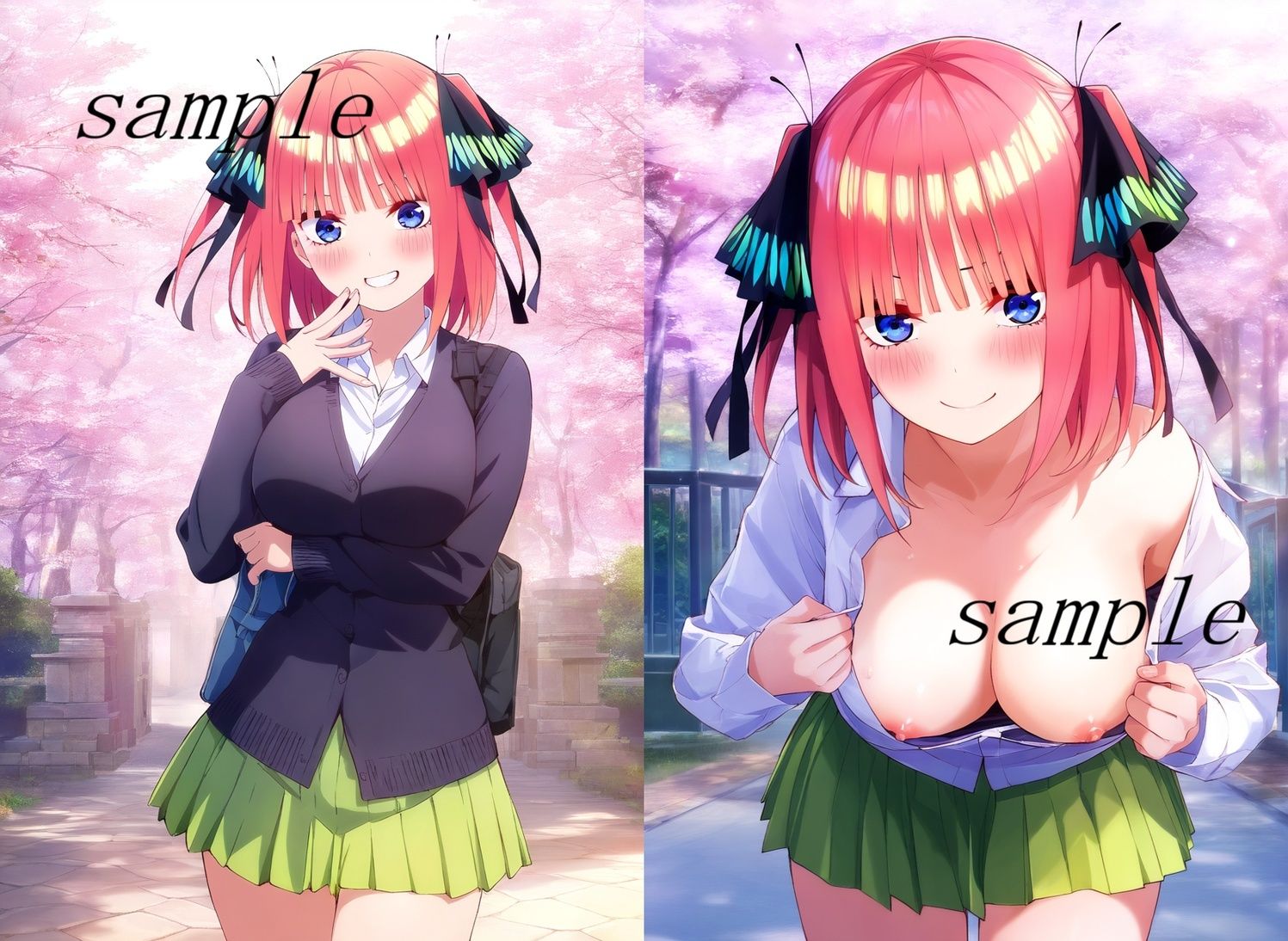 サンプル画像1:五等分の〇嫁 中野〇乃 「かわいい系」CG集 サンタコス、チア、逆バニー等〜衣装パターン15種70ページ〜(四等分くらいのアイドル) [d_633491]