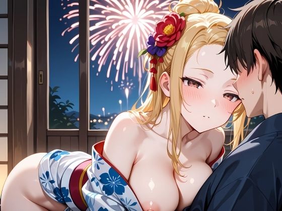 白ギャルの先輩と浴衣デート中に屋外セックスしちゃう話 サンプル1