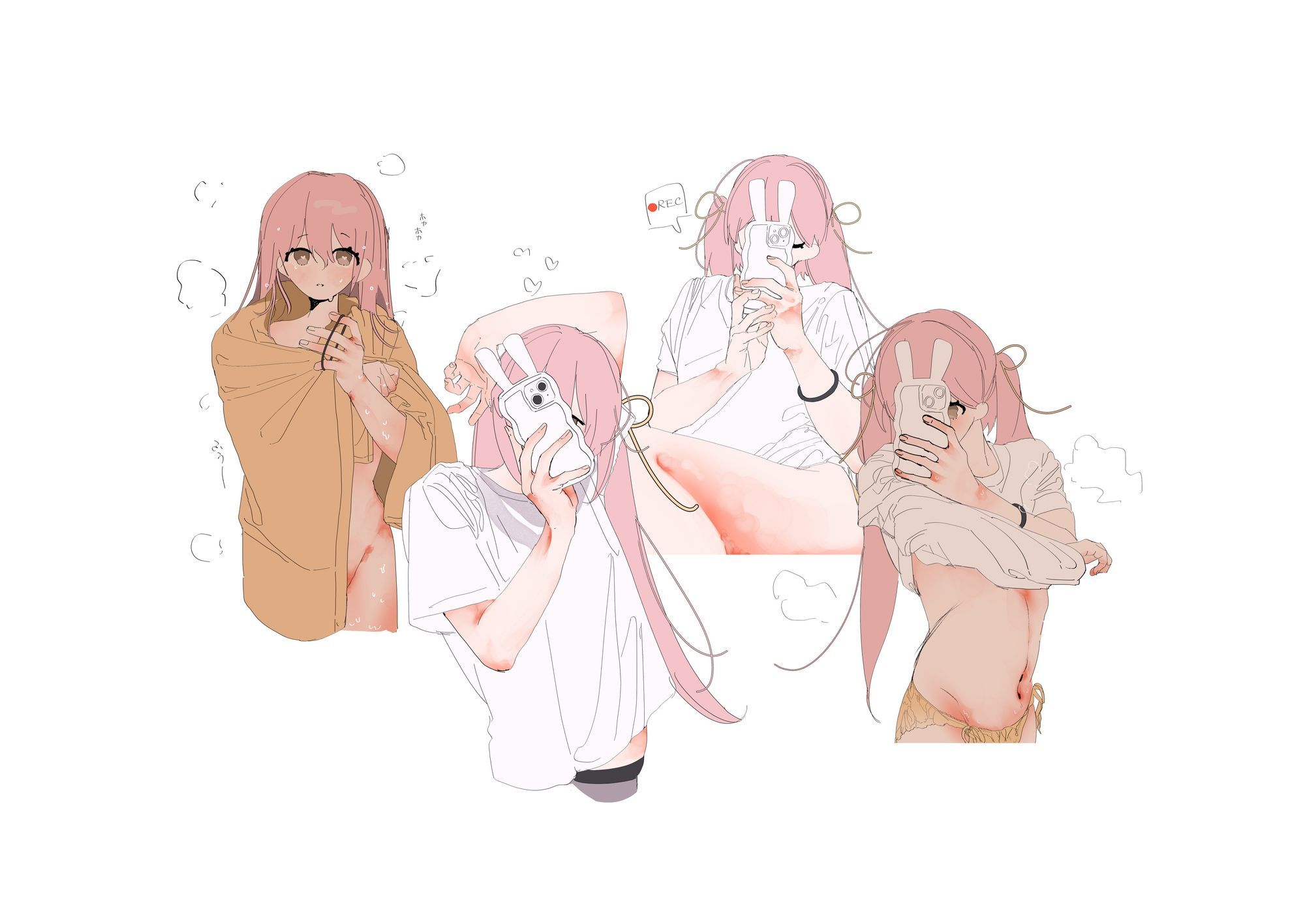 サンプル画像4:自撮りちゃんがちょっとえっちな目に遭うだけ1〜3(画狂老人卍) [d_633701]