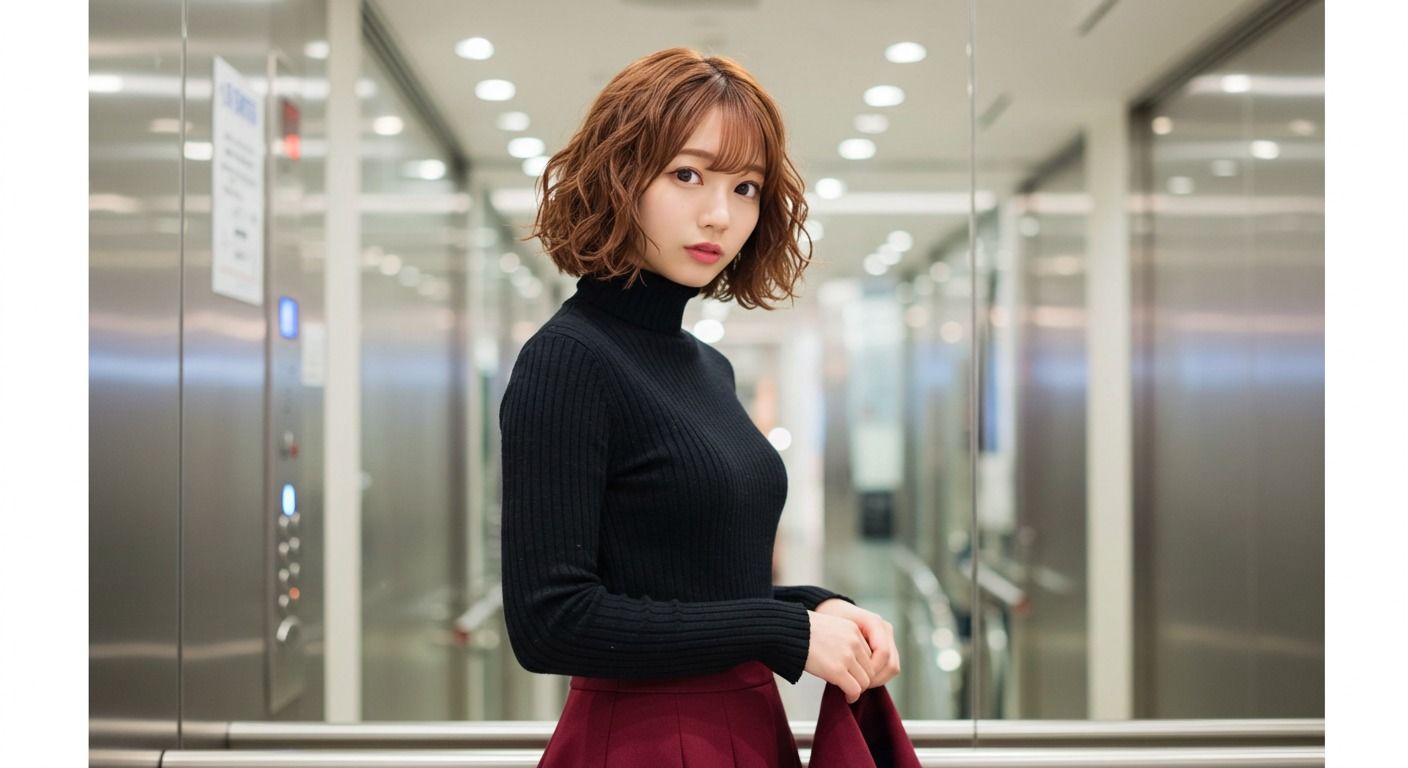 サンプル画像1:彼女が魅せる視線、その先は… 〜20代お洒落女子の『秘密の捲り』コレクション（生成プロンプト同梱）〜(Digital Aya) [d_633765]