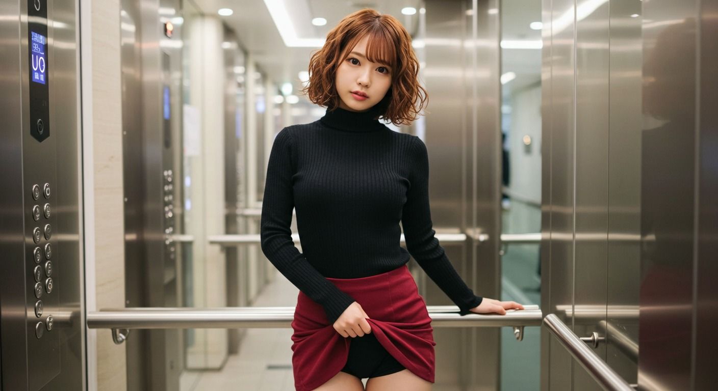 サンプル画像2:彼女が魅せる視線、その先は… 〜20代お洒落女子の『秘密の捲り』コレクション（生成プロンプト同梱）〜(Digital Aya) [d_633765]