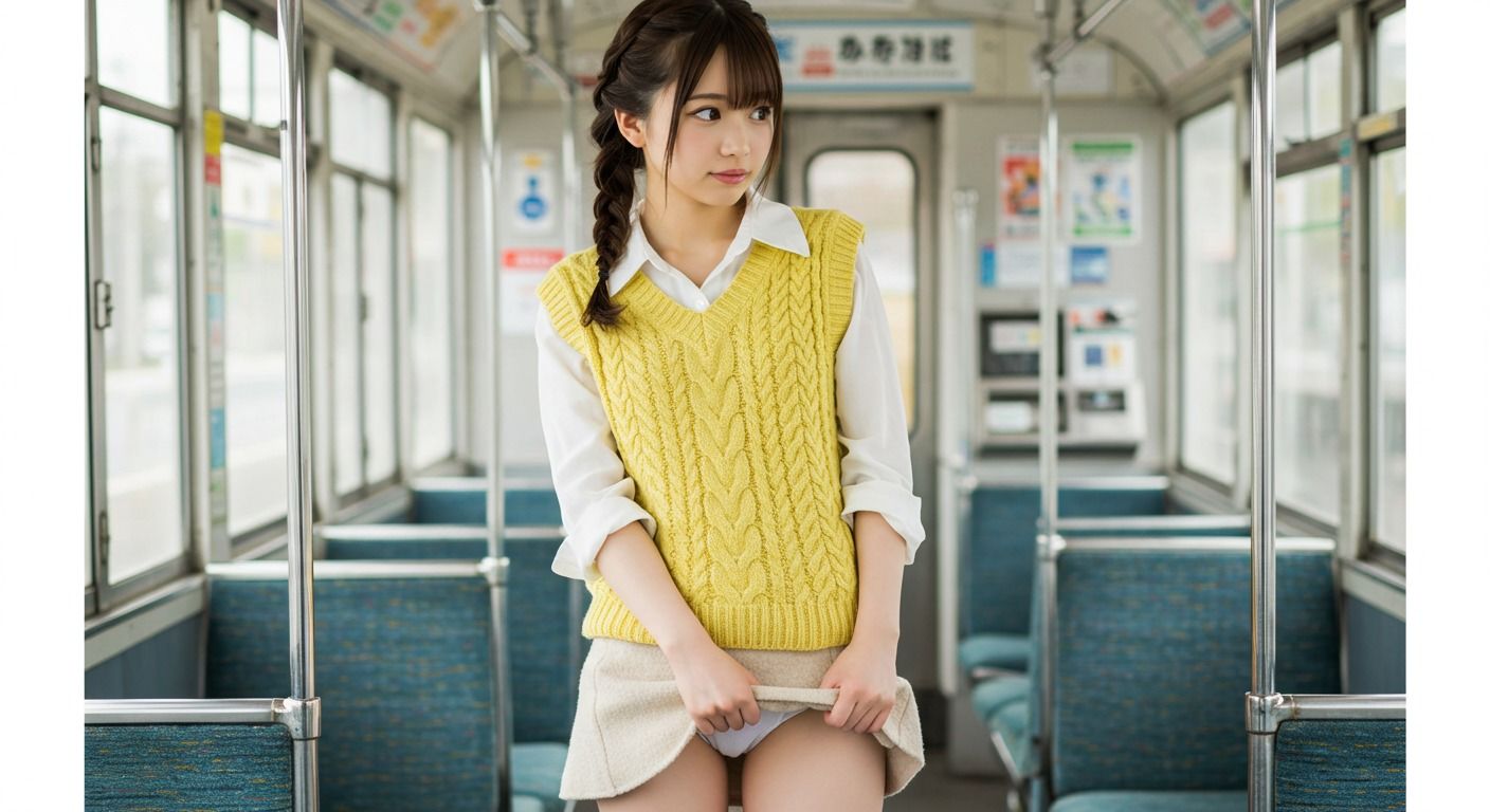 サンプル画像4:彼女が魅せる視線、その先は… 〜20代お洒落女子の『秘密の捲り』コレクション（生成プロンプト同梱）〜(Digital Aya) [d_633765]