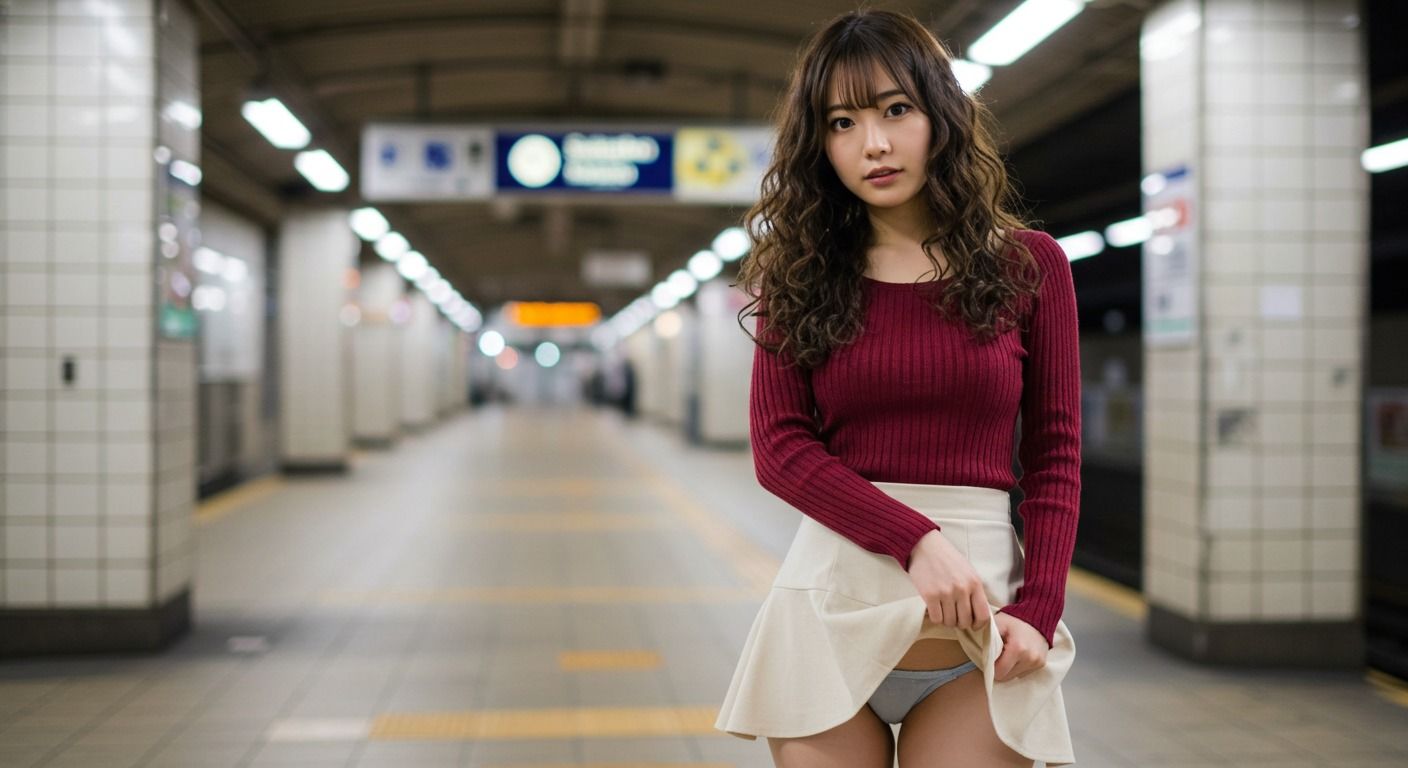 サンプル画像5:彼女が魅せる視線、その先は… 〜20代お洒落女子の『秘密の捲り』コレクション（生成プロンプト同梱）〜(Digital Aya) [d_633765]