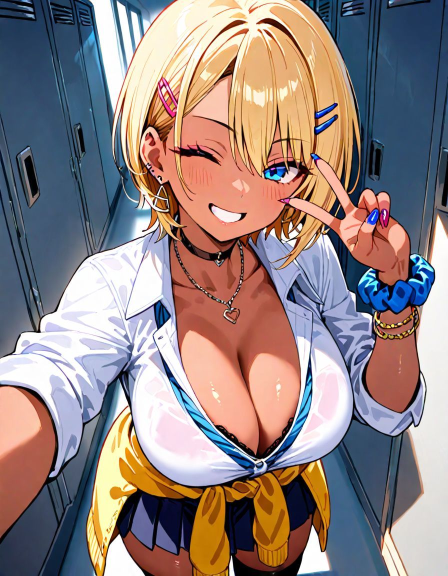 放課後に金髪ヤリマンギャルJKが男子を誘い校内でSEX三昧 画像1