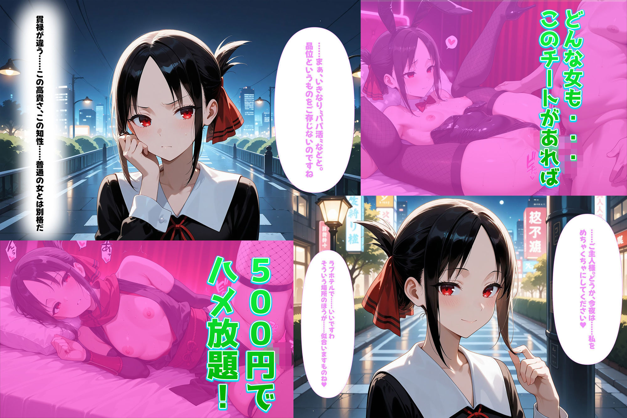 500円でパパ活確定チート〜ワンコインで美少女と即ラブホ！中出し孕ませ確定援交〜［四宮か●や編］［か●や様は告らせたい］［CG500枚］ 画像1