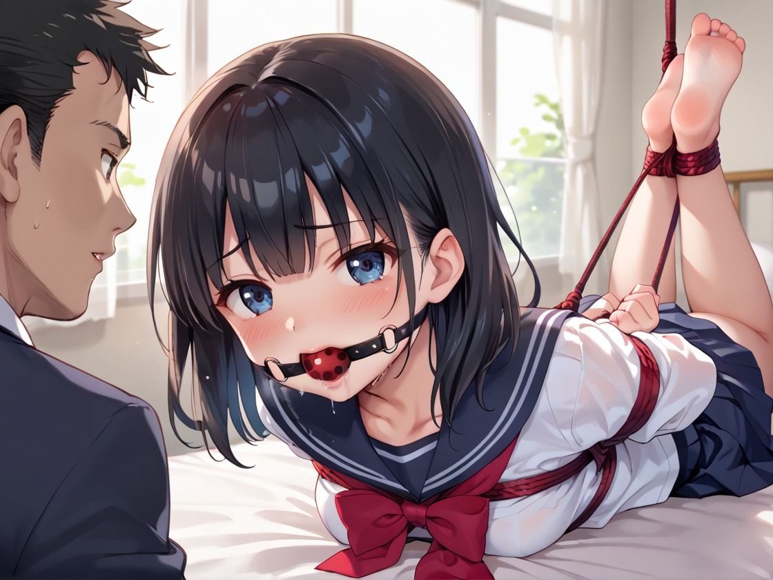 サンプル画像3:縛られて  制服美女×欲求不満(淫びのまどろみ) [d_634692]