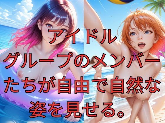 サンプル画像2:アイドルたちの解放された夏！カラフル・ヌーディストビーチ(dadada) [d_634754]
