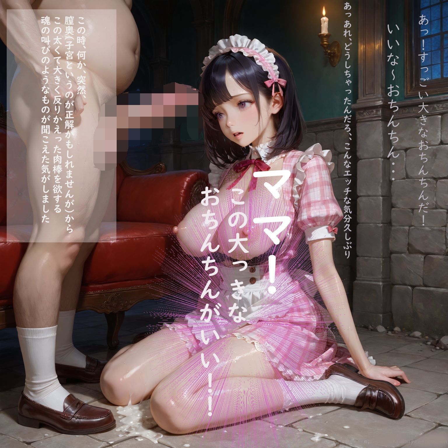 サンプル画像2:メイドさんのお仕事体験にきた巨乳美少女 3 【和姦編 part1】 -目が覚めて気付いた時には夢中で大きなおちんちんを咥えていました-(ふぁい) [d_634811]