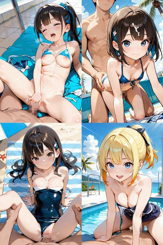 水着JKと屋外でエッチしよう!超絶かわいい女子校生とビキニ、スク水で青姦セックス!【1024x1536高画質サイズ!SDXL超美麗画像200枚以上!】 画像2