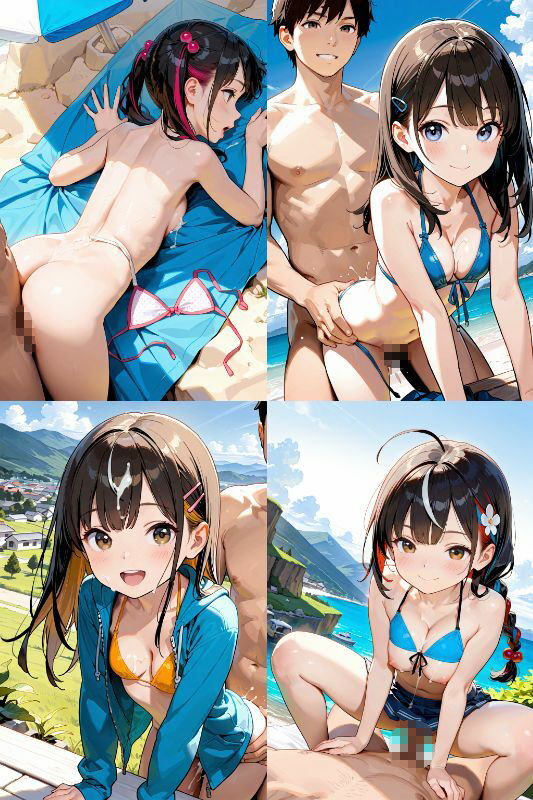 水着JKと屋外でエッチしよう!超絶かわいい女子校生とビキニ、スク水で青姦セックス!【1024x1536高画質サイズ!SDXL超美麗画像200枚以上!】 画像10
