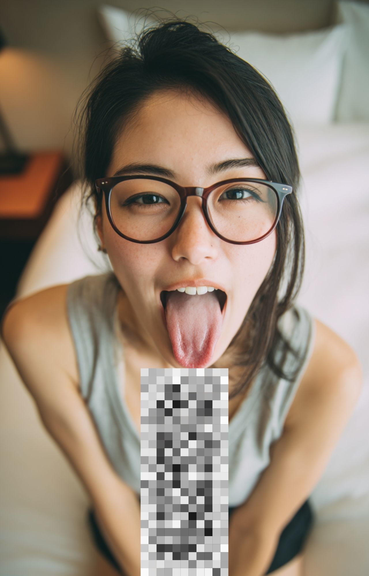 サンプル画像2:眼鏡美女のフェラ顔(YK Publishing) [d_635182]