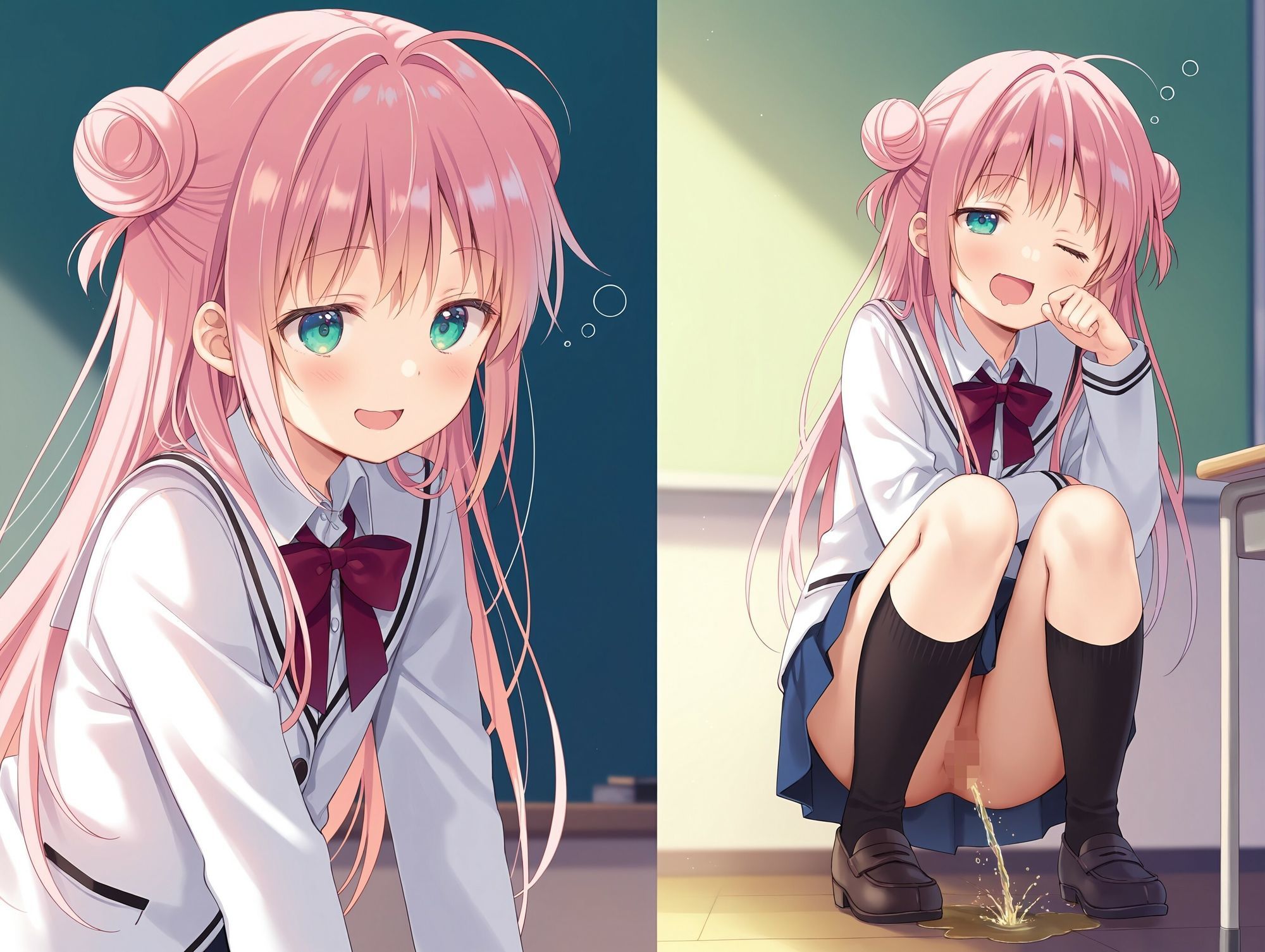 気になるあの子が寝ぼけて教室でおしっこをし始めた 画像2