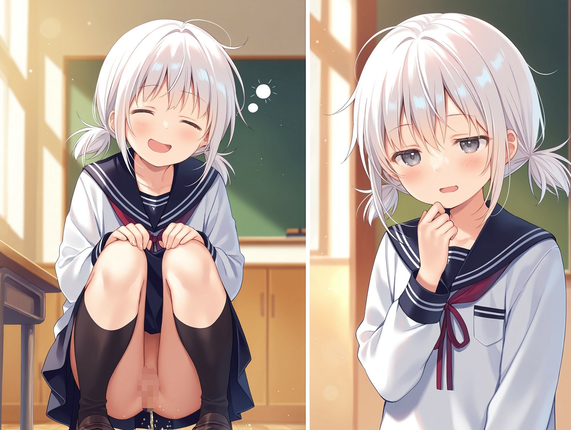 気になるあの子が寝ぼけて教室でおしっこをし始めた 画像3