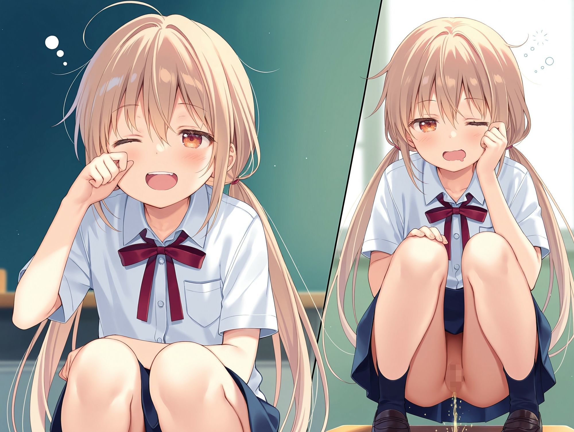 サンプル画像5:気になるあの子が寝ぼけて教室でおしっこをし始めた(でのいず) [d_635274]