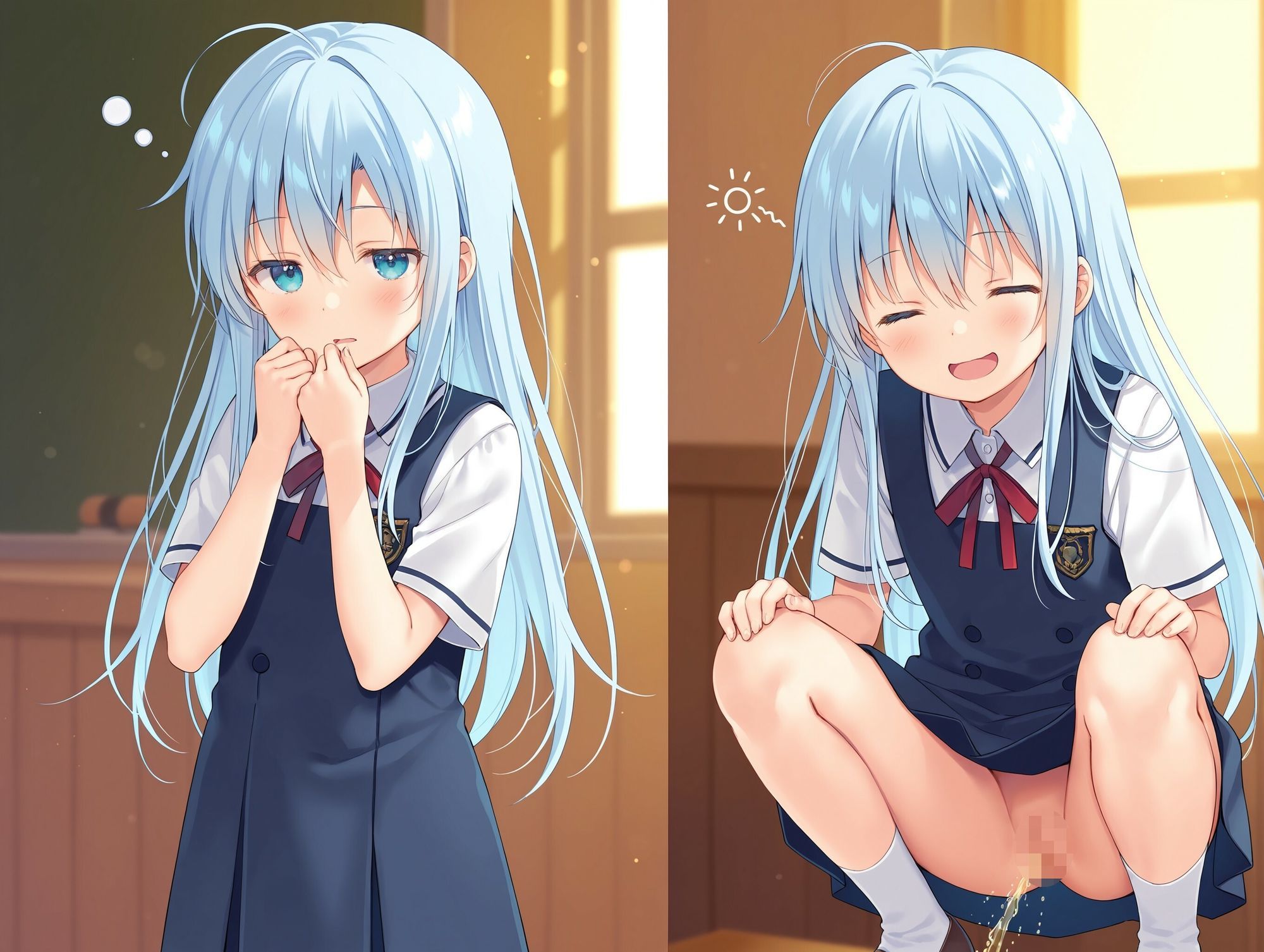 サンプル画像6:気になるあの子が寝ぼけて教室でおしっこをし始めた(でのいず) [d_635274]