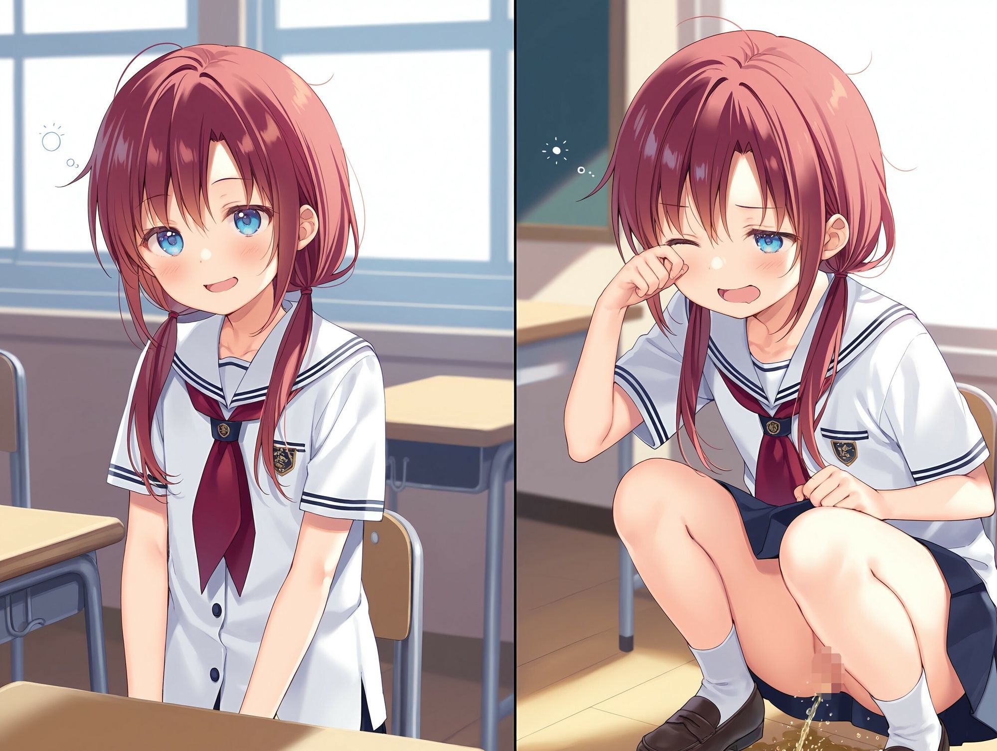 気になるあの子が寝ぼけて教室でおしっこをし始めた 画像8