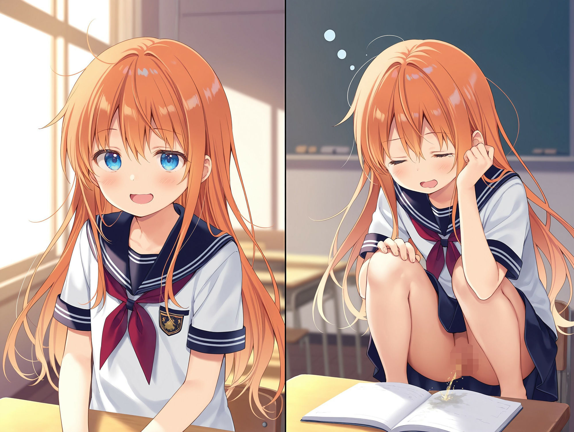 気になるあの子が寝ぼけて教室でおしっこをし始めた 画像9