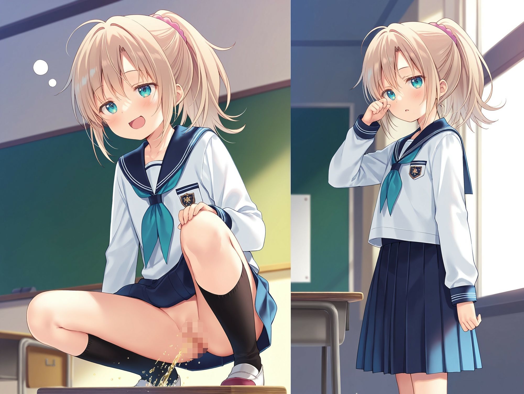 気になるあの子が寝ぼけて教室でおしっこをし始めた 画像10
