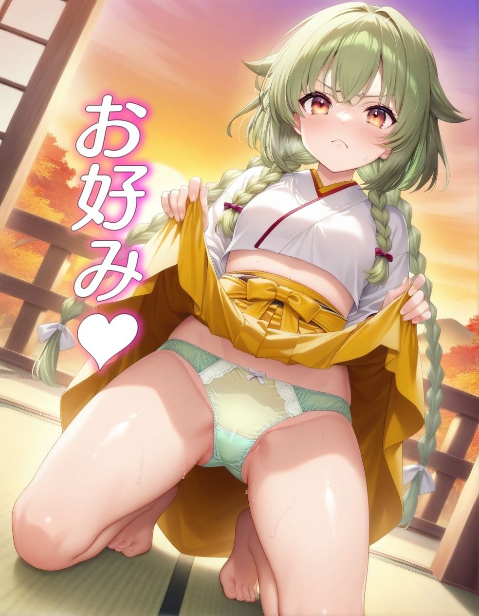 嫌な顔でパンツ見せてくる女侍_6
