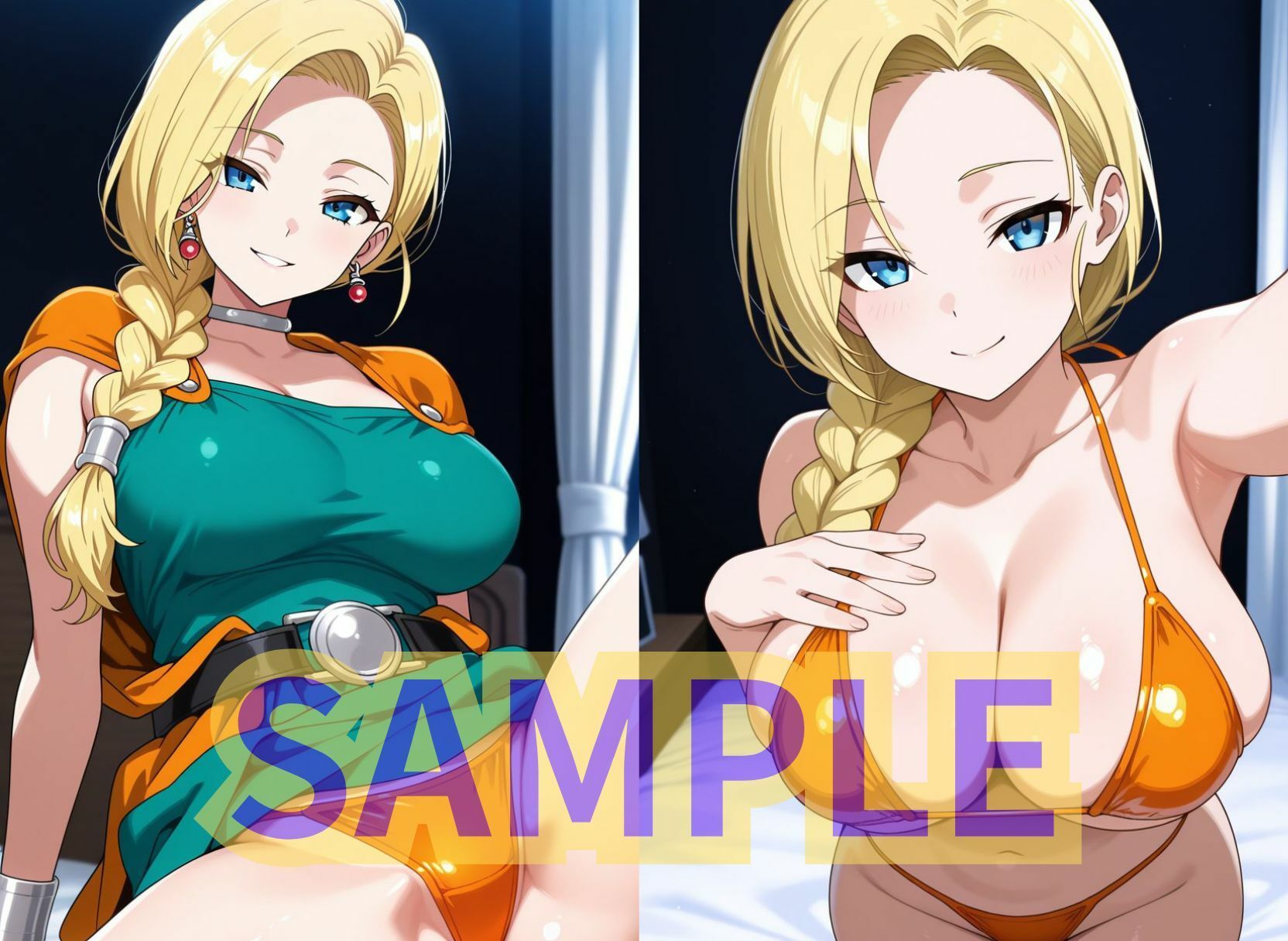 サンプル画像1:花嫁たちはマイクロビキニを着たりおま○こを弄って主人公を誘ってくる(モザなし研究会) [d_635365]