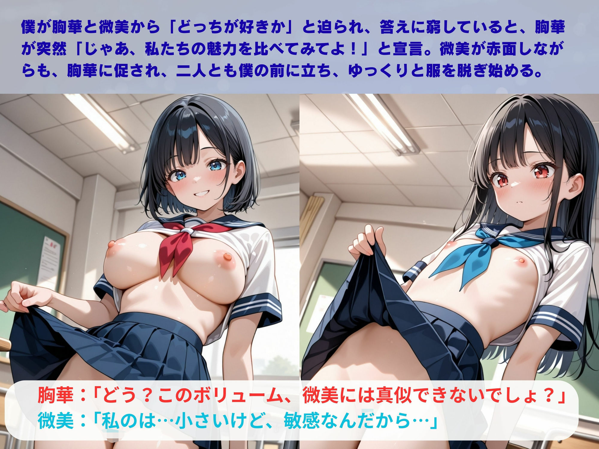 巨乳vs貧乳 おっぱい争奪戦 画像3