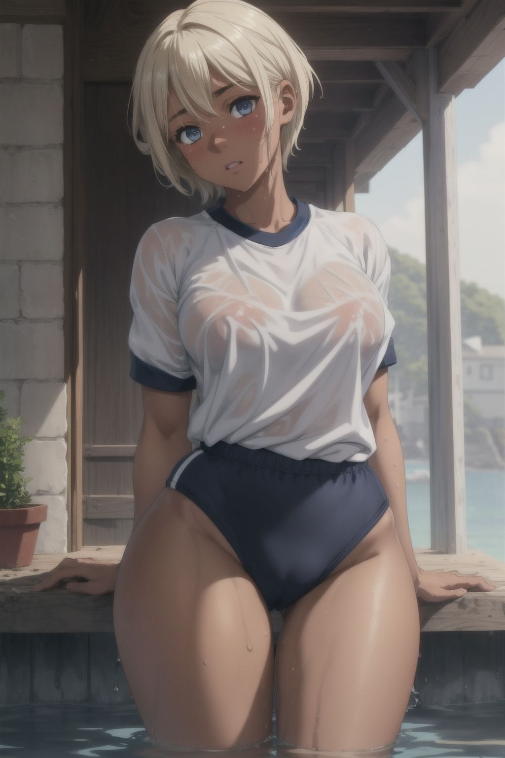 ブロンドショートのブルマ 画像4